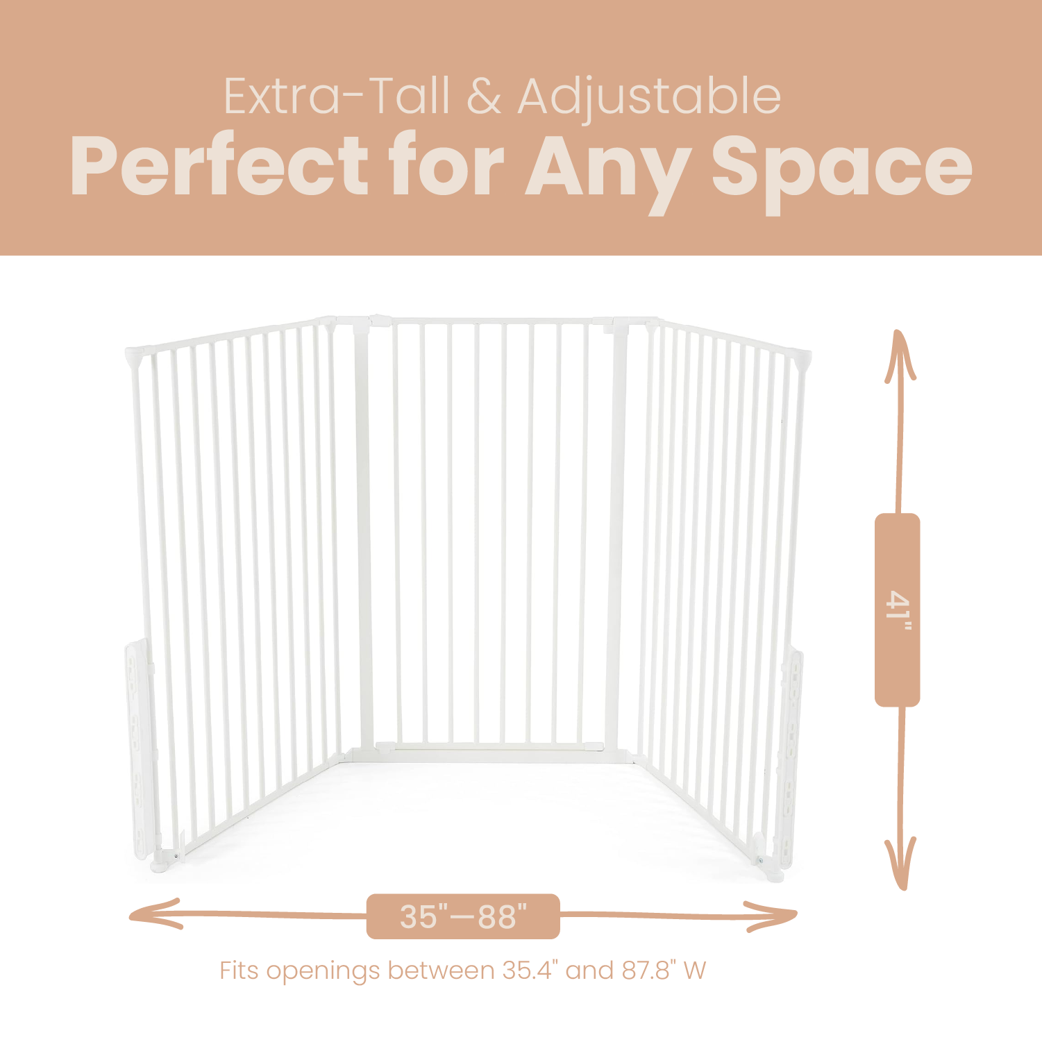 Scandinavian Flex Large and Extra Tall 35 to 88 In Safety Gate, White (Open Box) - VMInnovations