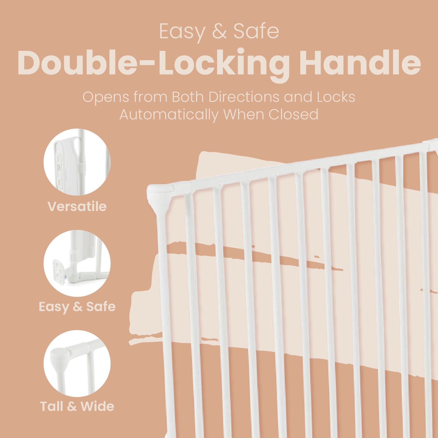 Scandinavian Flex Large and Extra Tall 35 to 88 In Safety Gate, White (Open Box) - VMInnovations