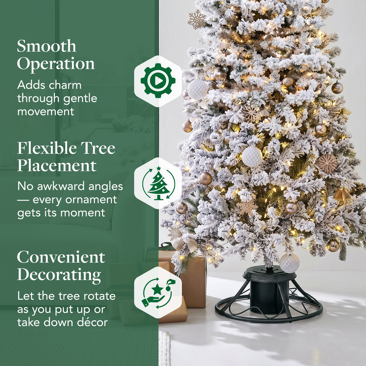 Home Heritage Rotating Stand Base for Artificial Christmas Tree (Open Box) - VMInnovations