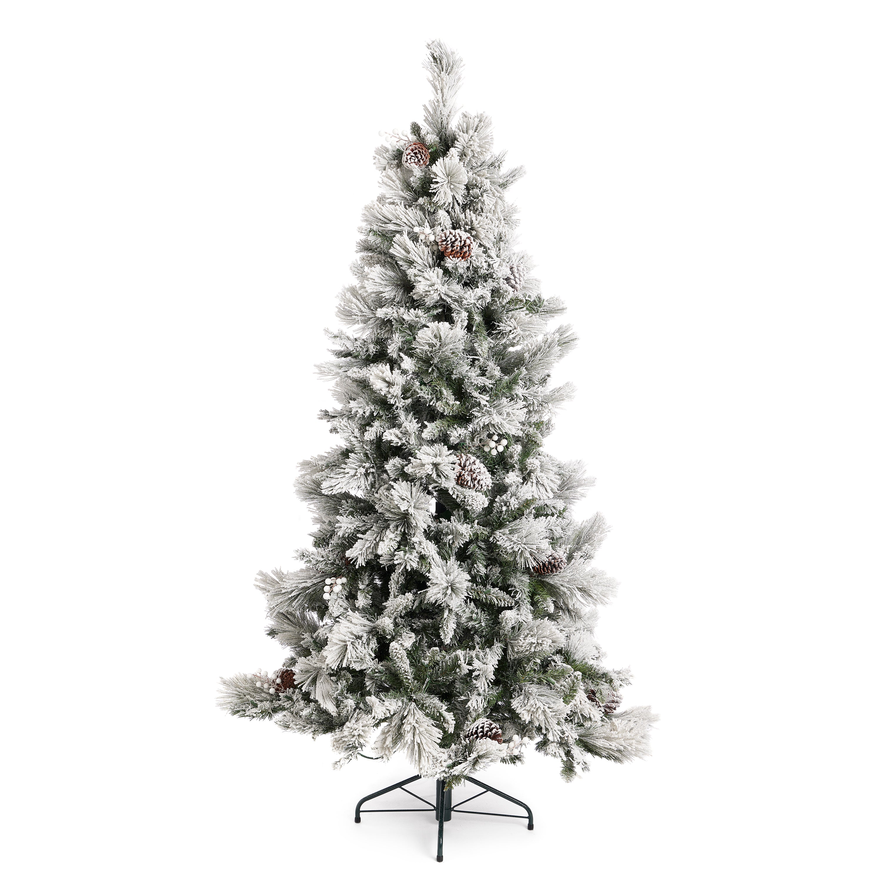 Home Heritage Snowdrift 6.5' PreLit Artificial Tree, Berries/Pinecones(Used) - VMInnovations