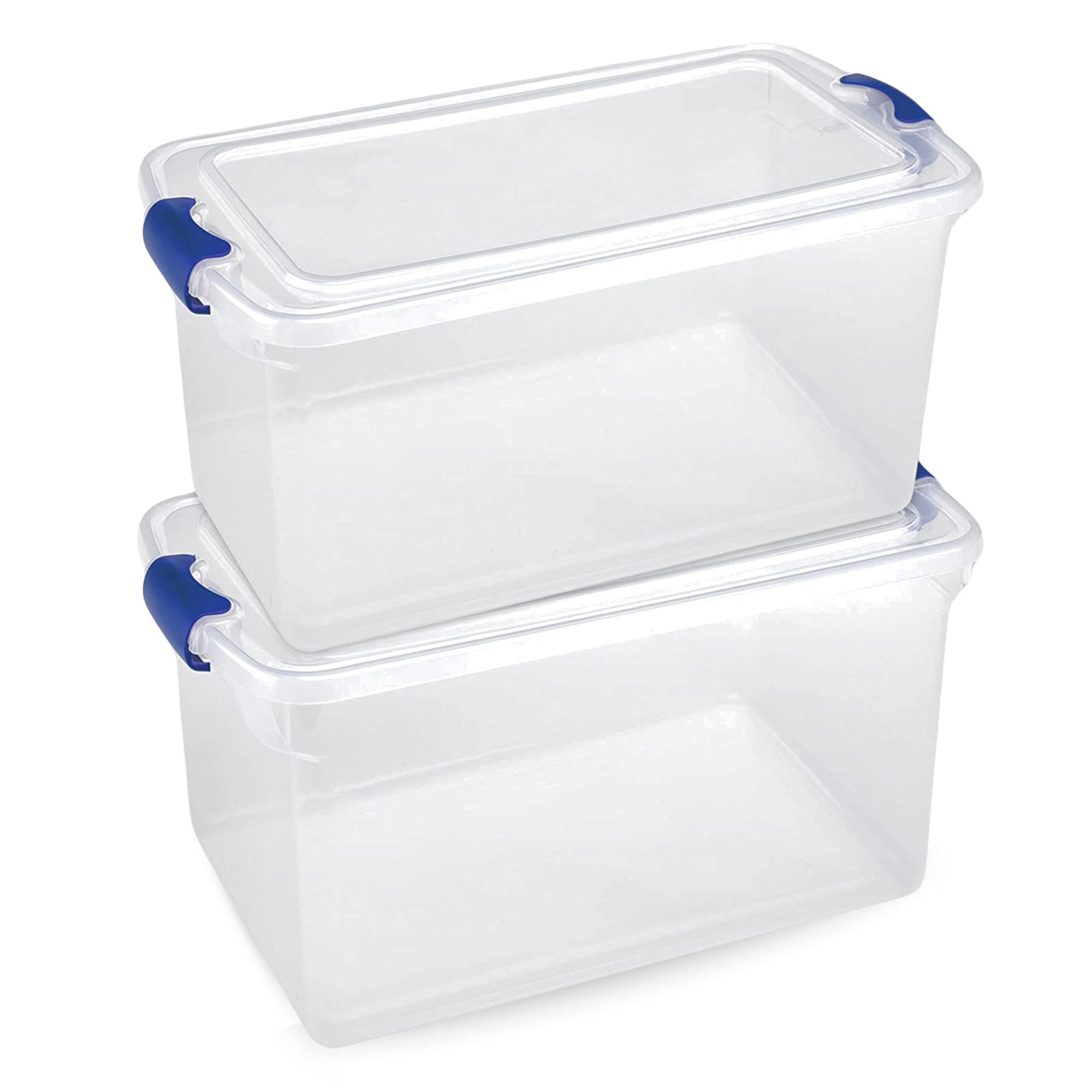 Homz 66 Qt Heavy Duty Modular Stackable Storage Containers, Clear, 2 Pc (Used)