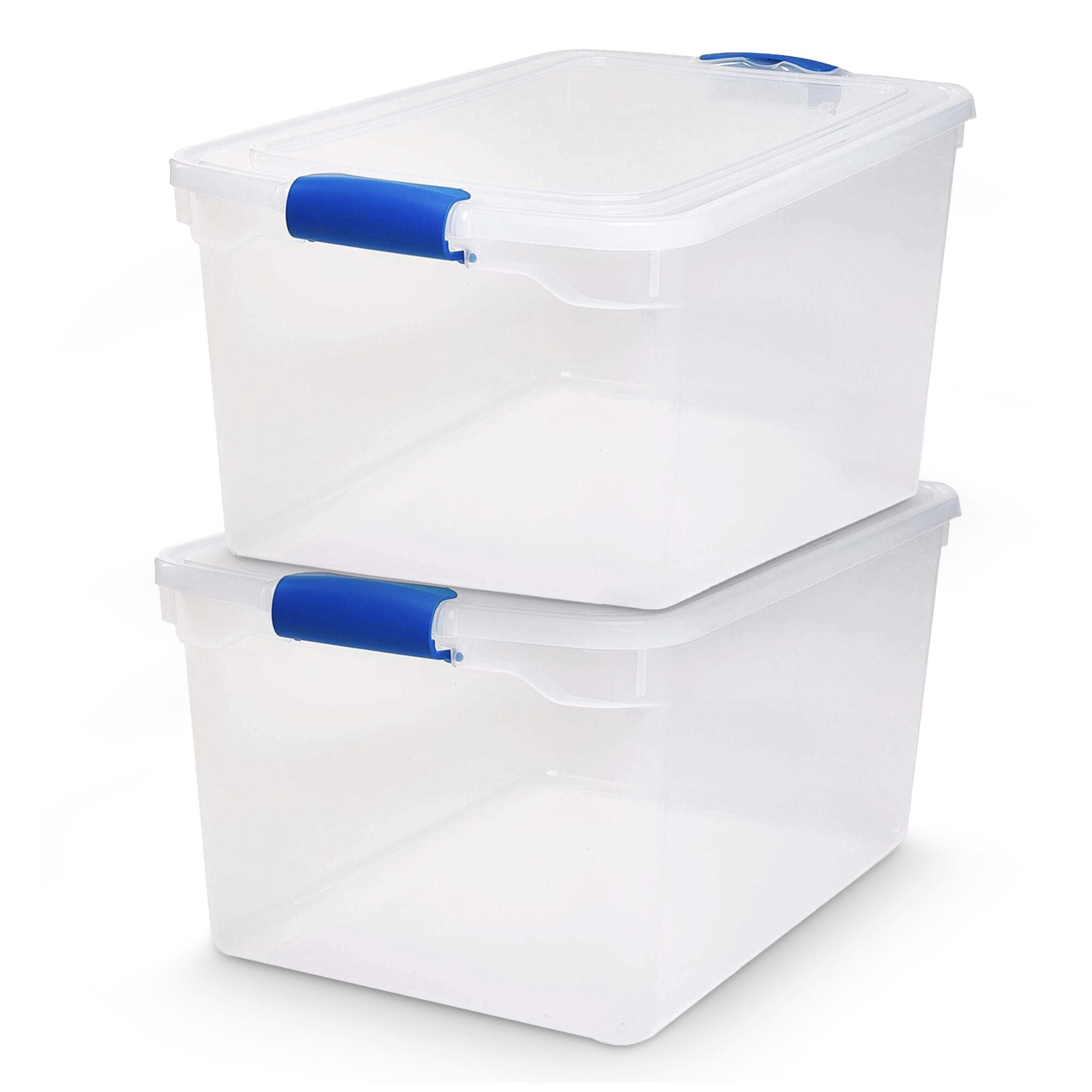 Homz 66 Qt Heavy Duty Modular Stackable Storage Containers, Clear, 2 Pc (Used)