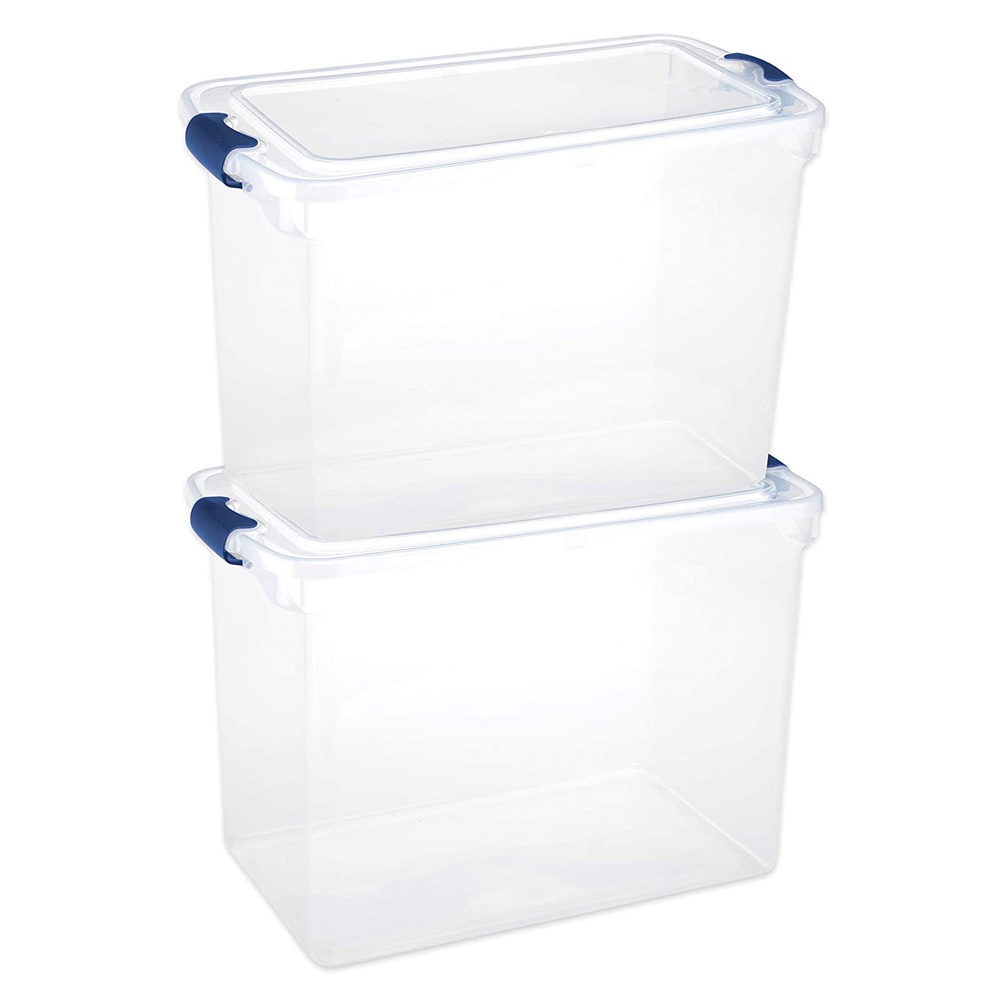 Homz 112 Quart Heavy Duty Clear Plastic Stackable Storage Containers, 10 Pack
