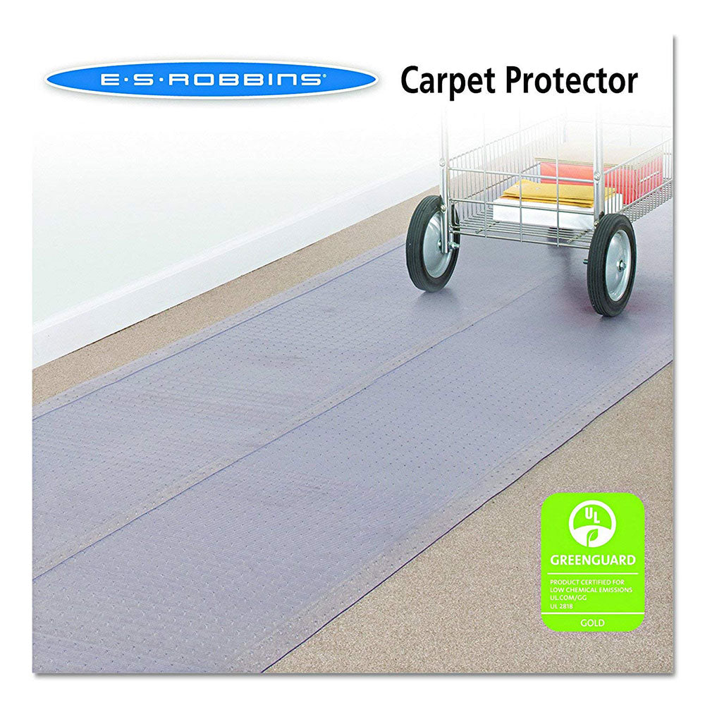 ES Ribbons 20 Feet x 27 Inch Cleated Clear Carpet Floor Runner, Vinyl (Open Box)