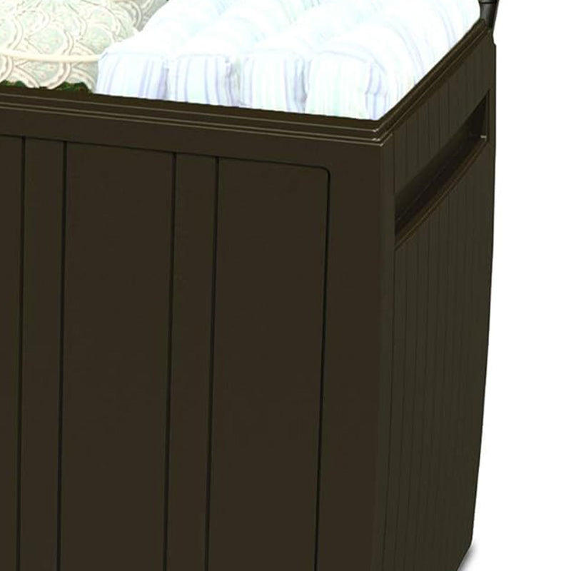 Ram Quality Products Outdoor Backyard Patio Storage Deck Box, 71 Gallon, Brown