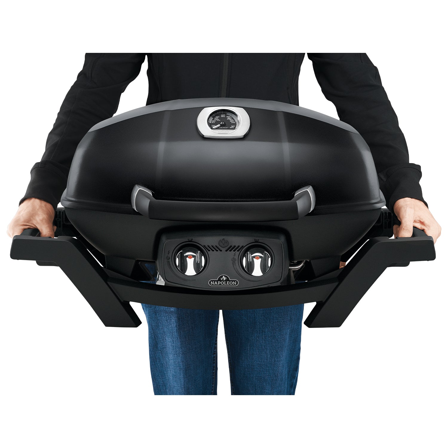 Napoleon TravelQ Portable Steel 2 burner Natural Gas Grill, Black (For Parts)