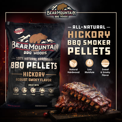 Bear Mountain BBQ Premium All-Natural Hardwood Hickory Smoker Pellets, 40 Pounds