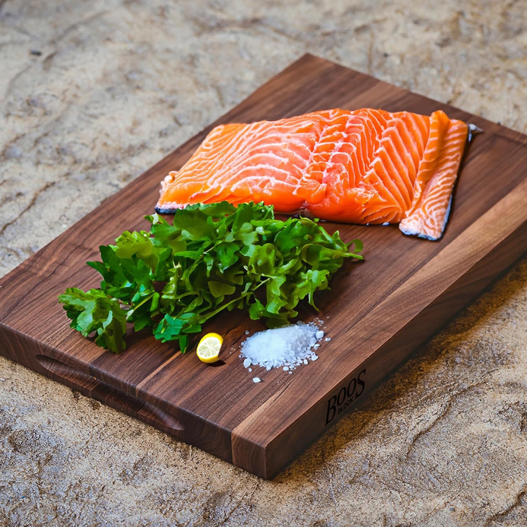 John Boos Walnut Wood Reversible Cutting Board w/ Care Oil, Cream, & Applicator - VMInnovations