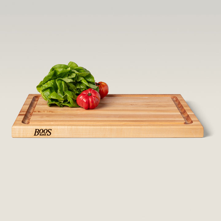 John Boos Large Maple Wood Edge Grain Reversible Cutting Board, 24" x 18" x 1.5" - VMInnovations