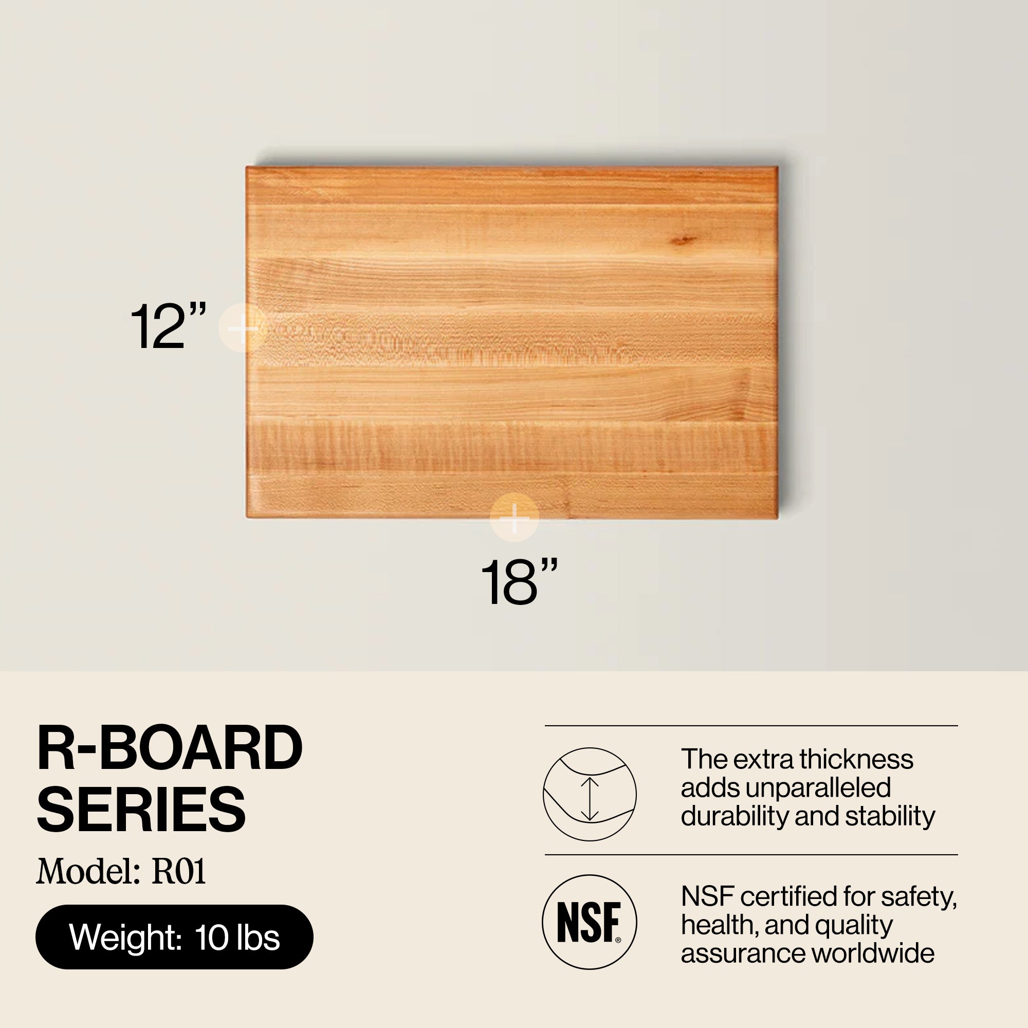 John Boos Maple Wood Edge Grain Cutting Board, 18 x 12 x 1.5 Inches (Open Box)