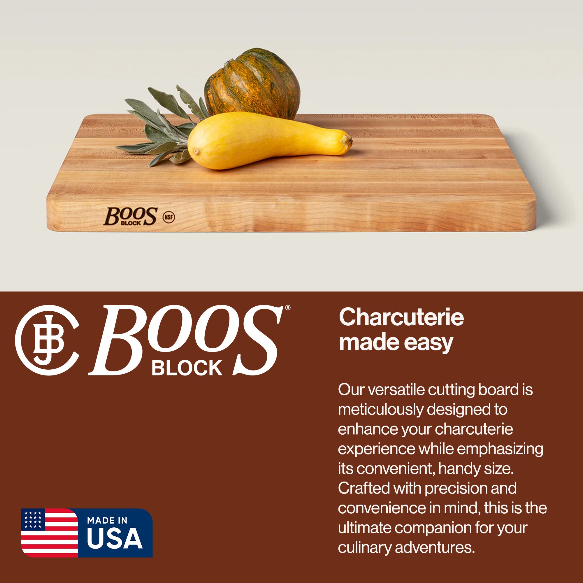 John Boos Chop N Slice LG Maple Wood Cutting Board, 20"x15"x1.25" (Open Box)