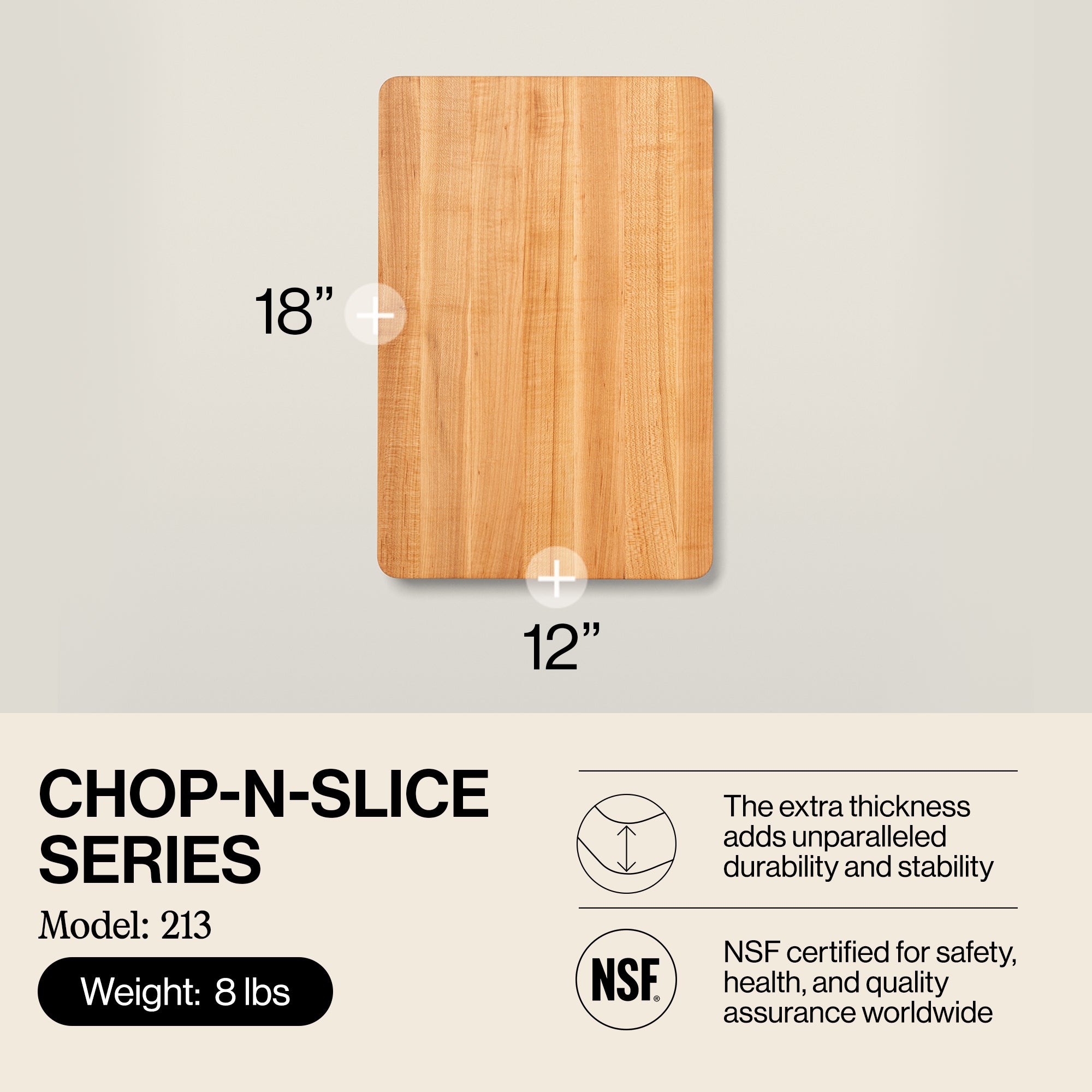 John Boos Maple Wood Chop N Slice Cutting Board, 18 x 12 x 1.25 Inch (Used)