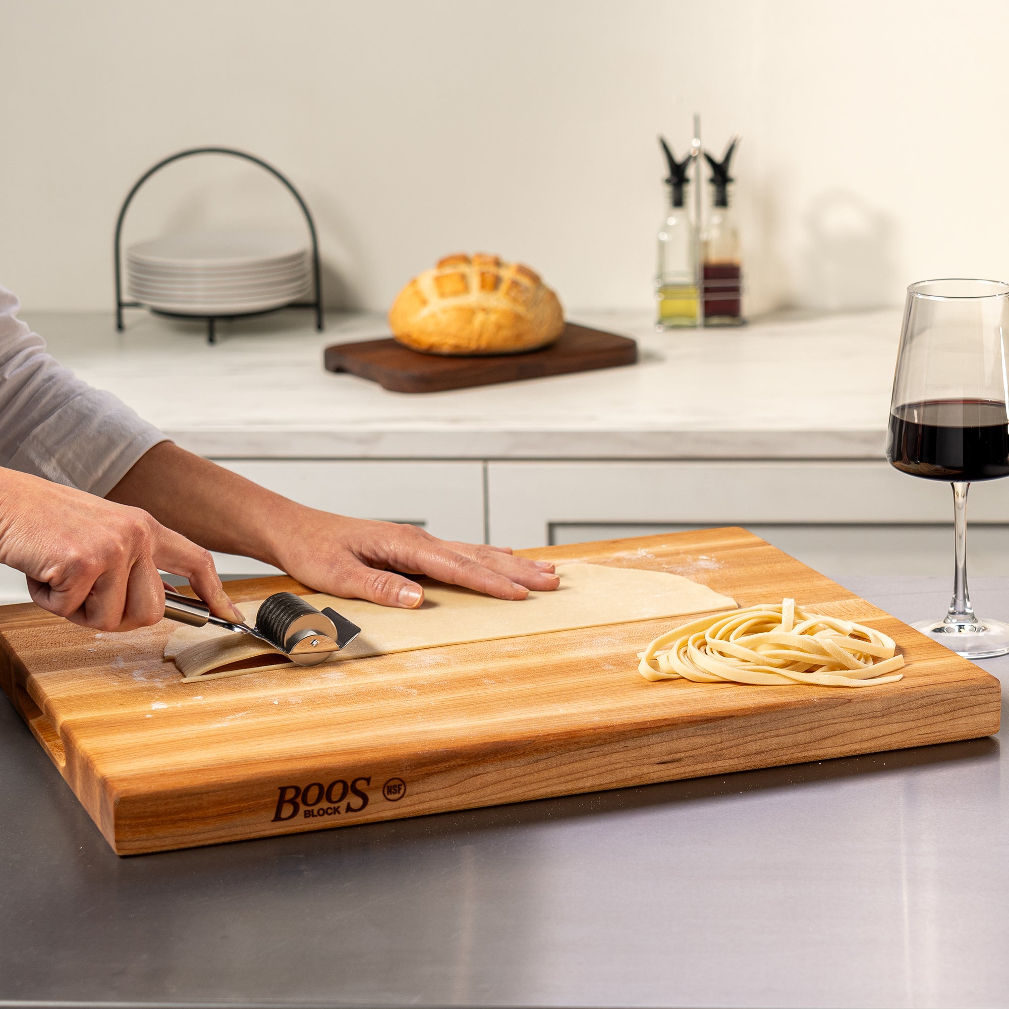 John Boos Maple Wood Edge Grain Reversible Cutting Board, 20x15x1.5 In (Used) - VMInnovations