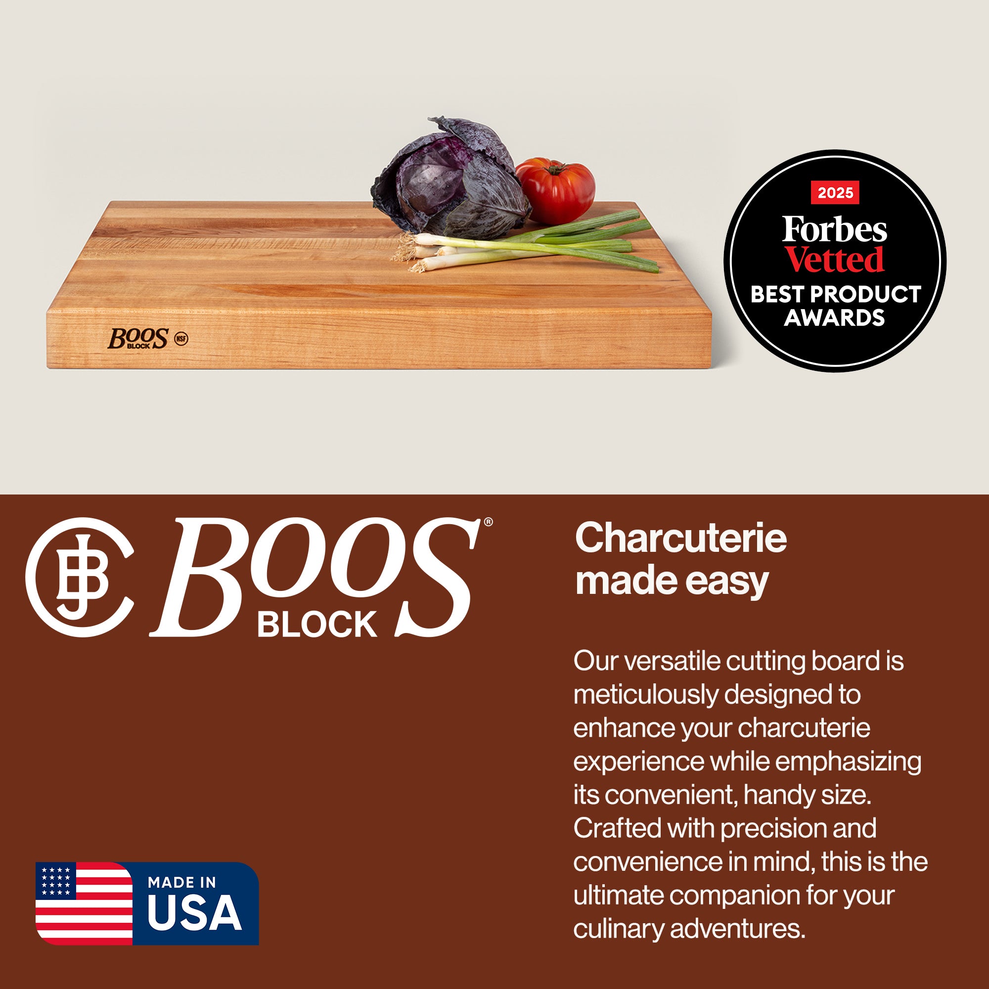 John Boos Maple Wood Edge Grain Cutting Board, 24 x 18 x 2.25 Inches (Open Box)
