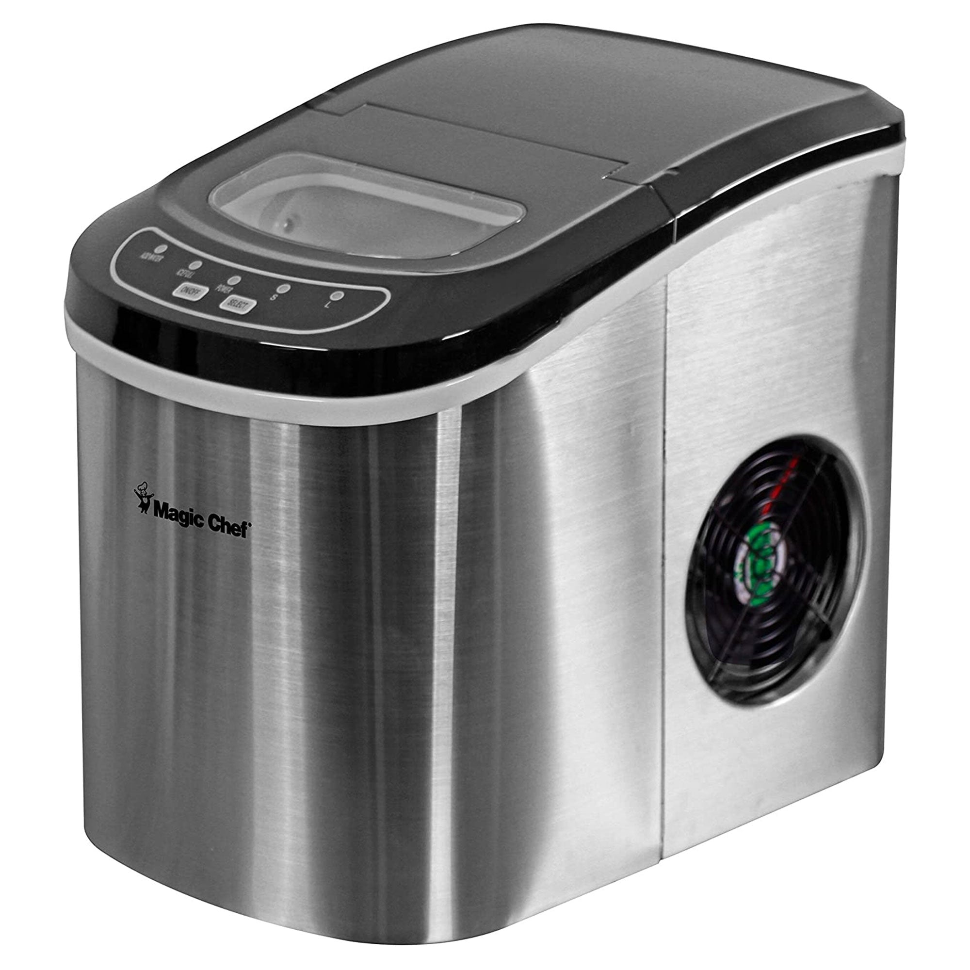 Magic Chef Portable Countertop Ice Maker, 27 Pounds, Stainless Steel (Open Box) - VMInnovations