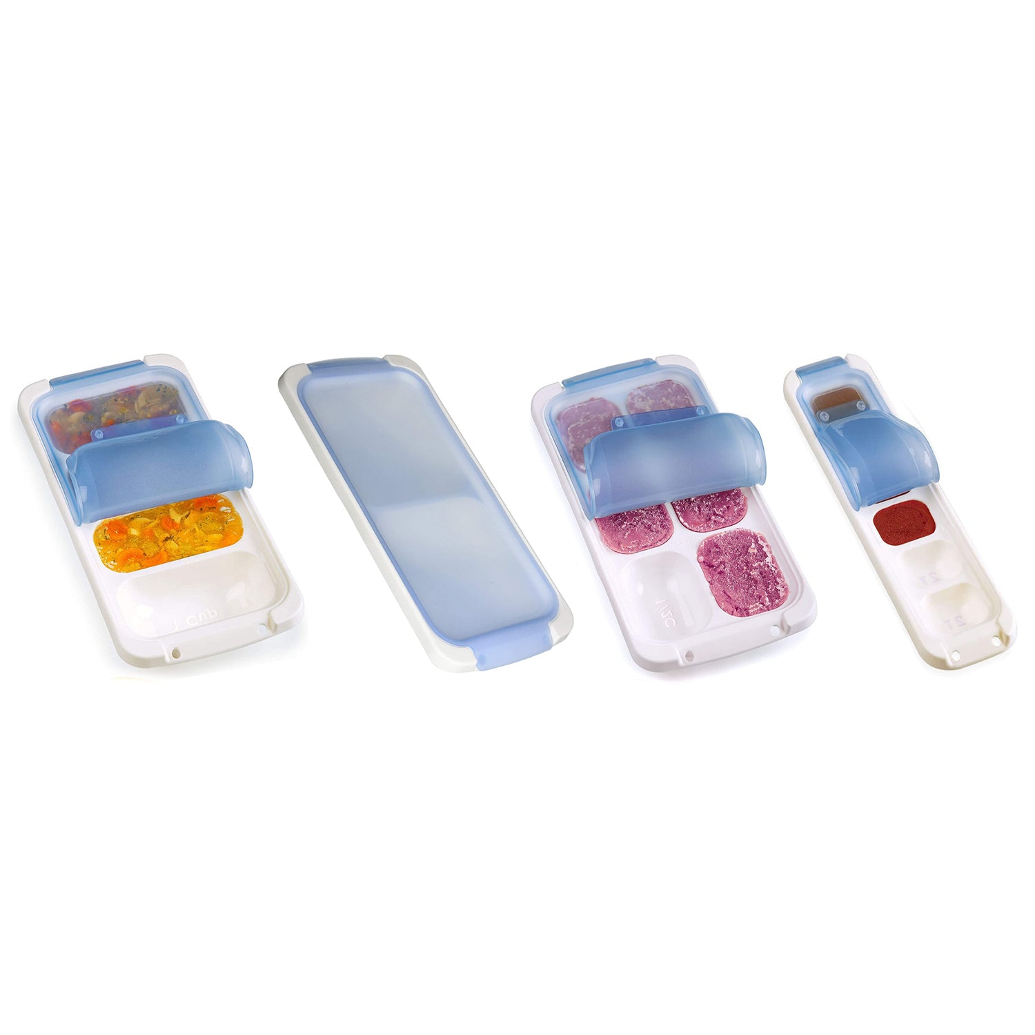 PrepWorks Dishwasher-Suitable Food Storage Freezer Pod Tray with Lid 4 Piece Set