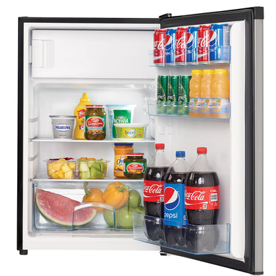 Danby DCR045B1BSLDB-3 4.5 Cubic Feet Compact Refrigerator w/ True Freezer, Steel