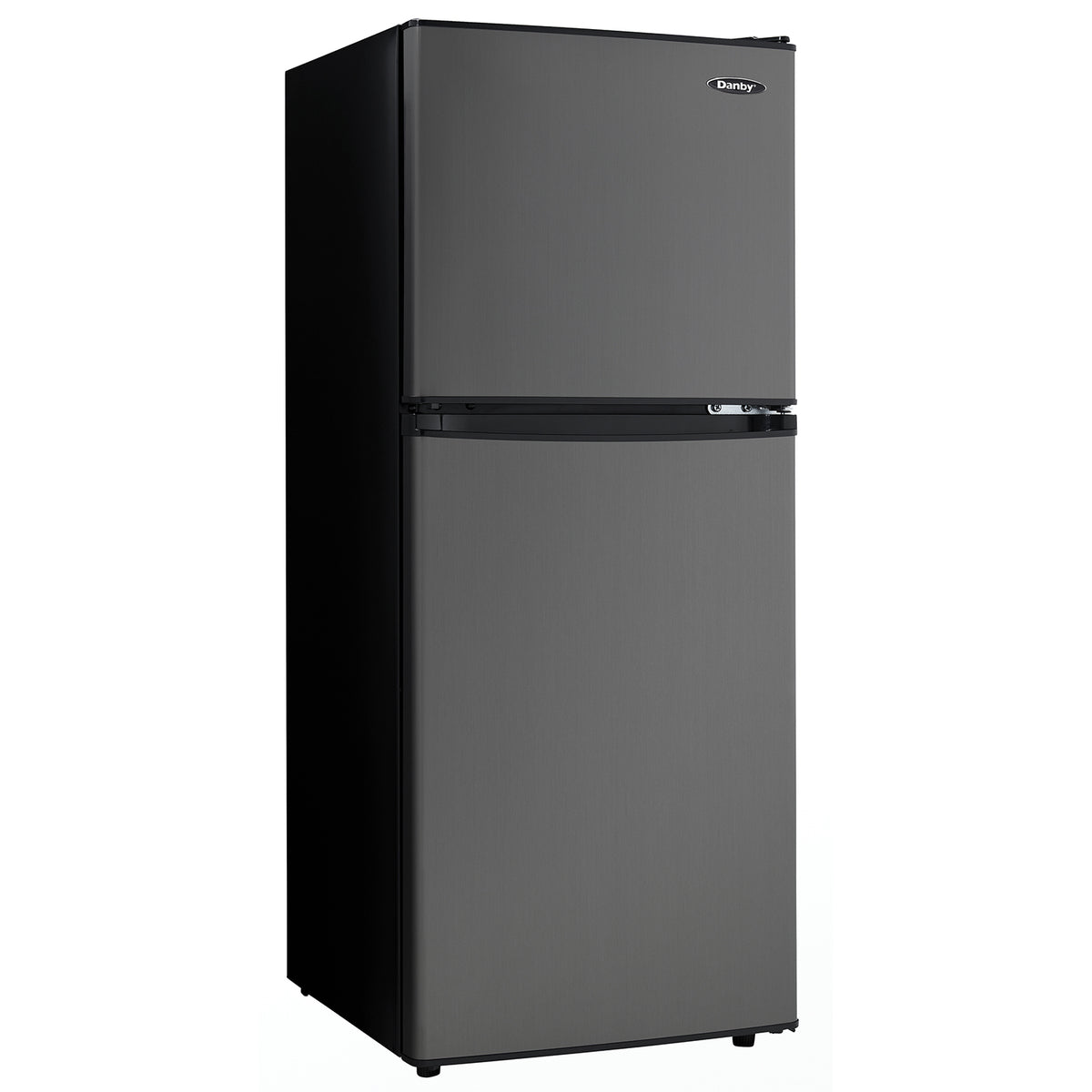 Danby DCR047A1BBSL 4.7 Cubic Feet Dual Door Compact Refrigerator, Black Steel (Refurbished)