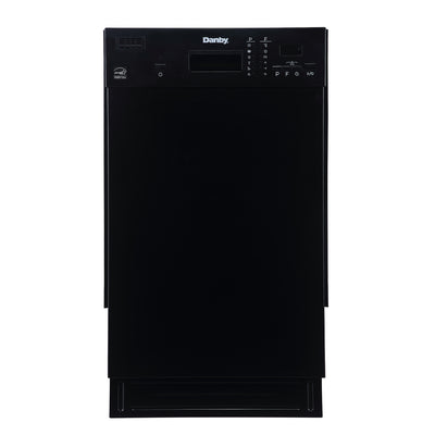 Danby 18-Inch Built-In Compact Dishwasher for Small Kitchens, Black (Open Box)