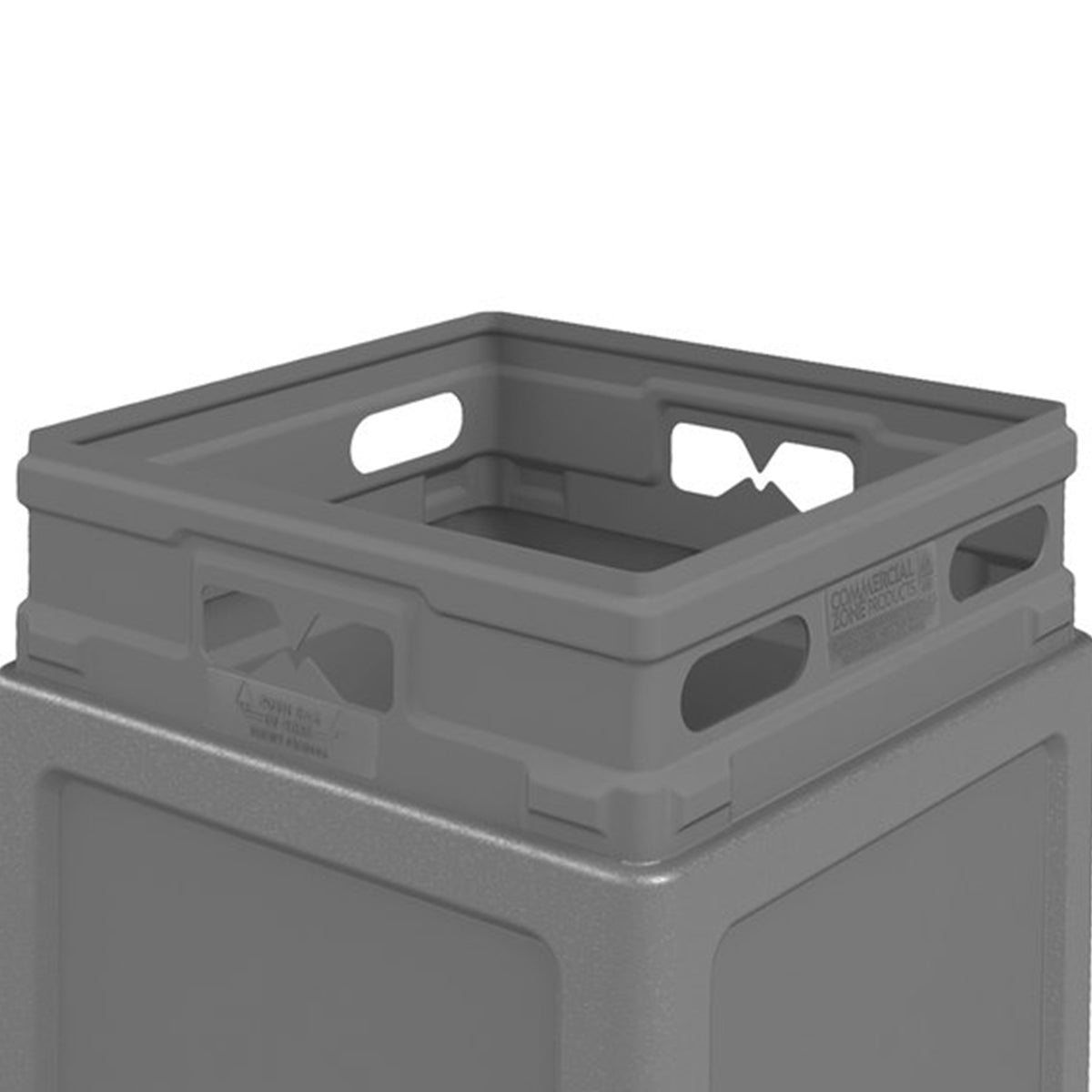 Commercial Zone 732103 Open-Top Square 42 Gallon Waste Trash Container, Gray