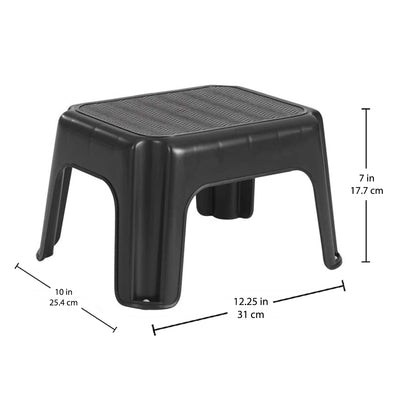 Rubbermaid 1858957 Durable Plastic Step Stool with 200-LB Weight Capacity, Black