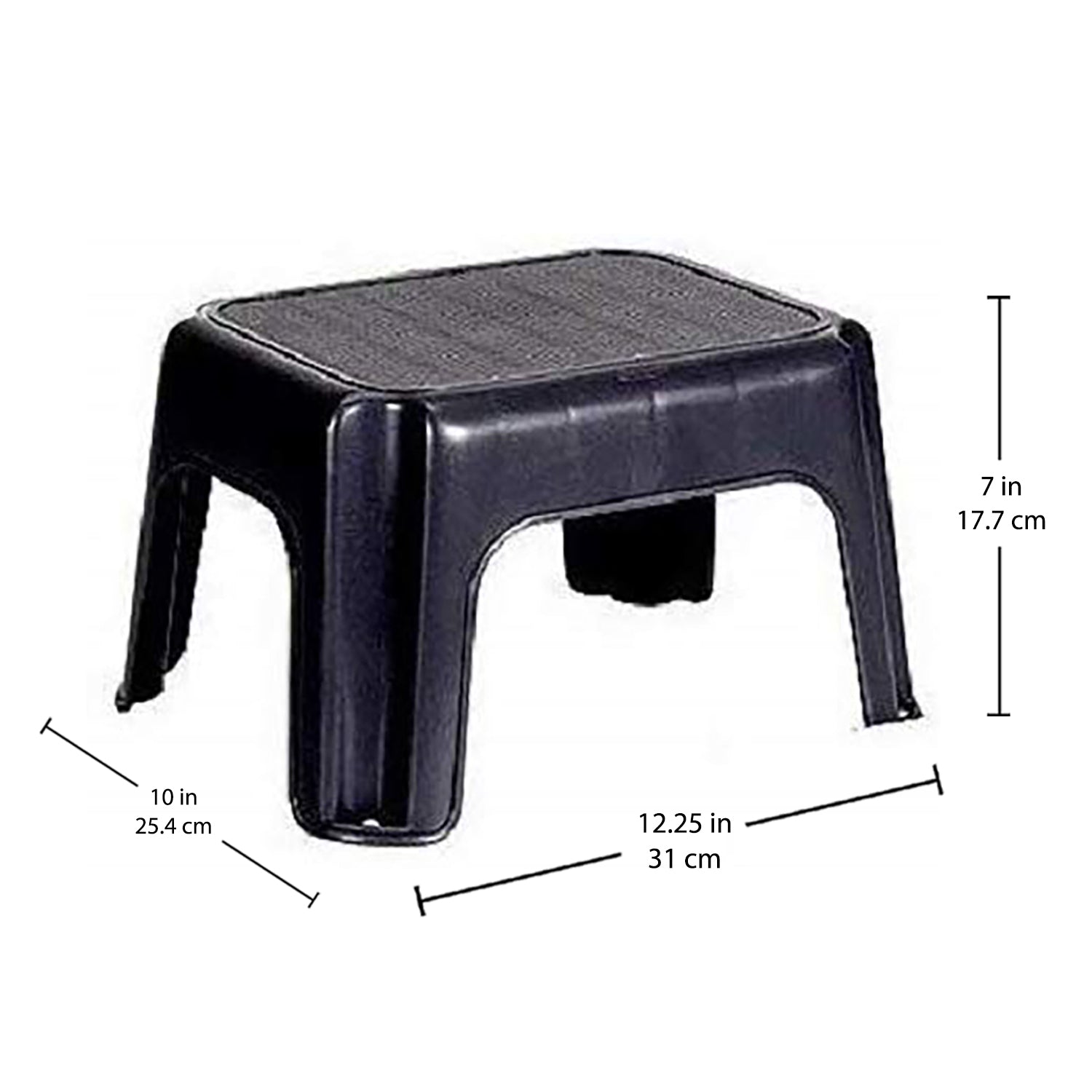 Rubbermaid Durable Roughneck Plastic Family Sturdy Step Stool, Black (3 Pack)