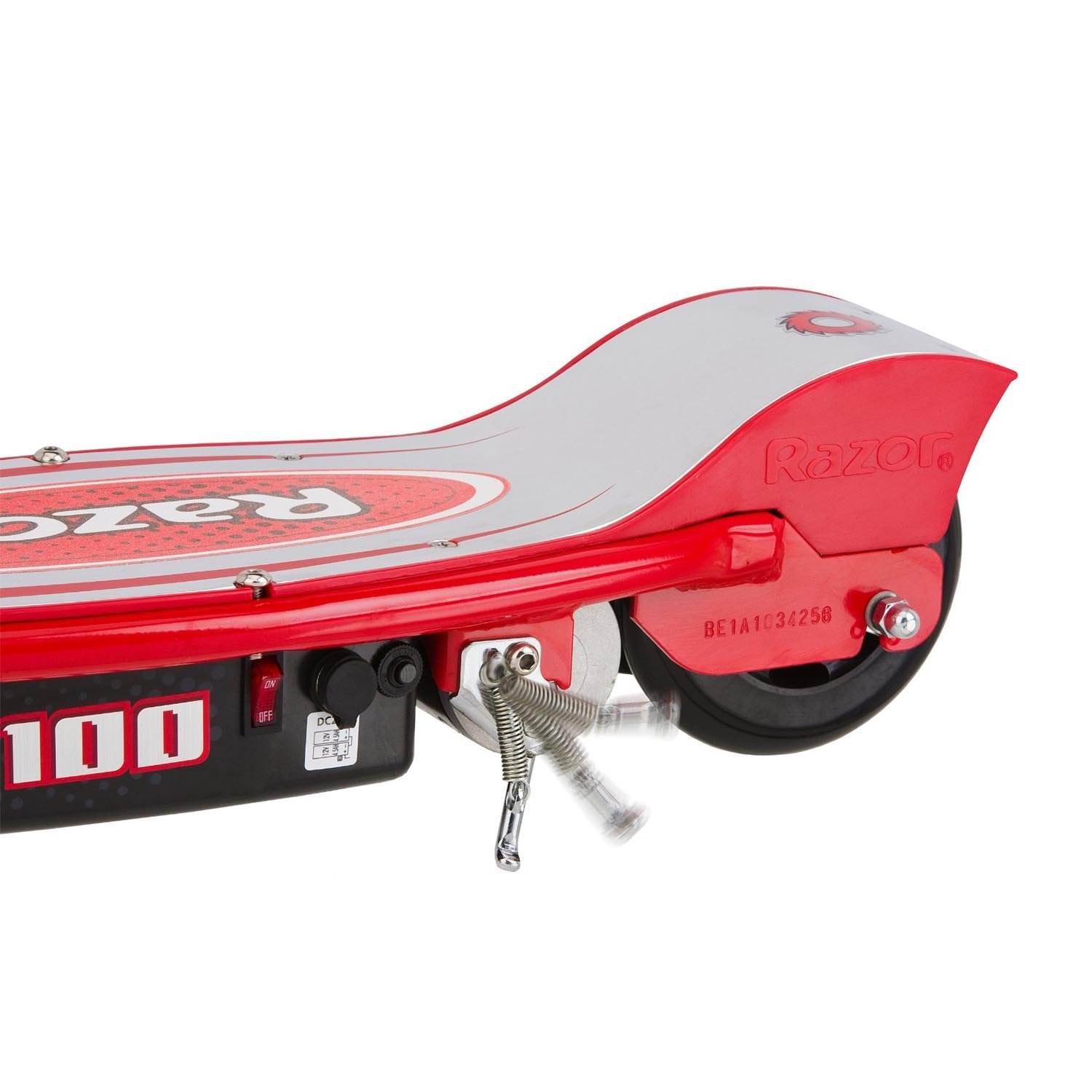 Razor E100 Kids Motorized 24 Volt Electric Powered Ride On Scooter, Red