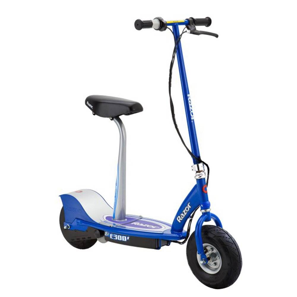 Razor E300S Adult Electric Power Scooter w/Seat, Helmet & Pads, Blue (2 Pack)