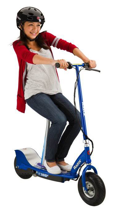 Razor E300S Adult Electric Power Scooter w/Seat, Helmet & Pads, Blue (2 Pack)