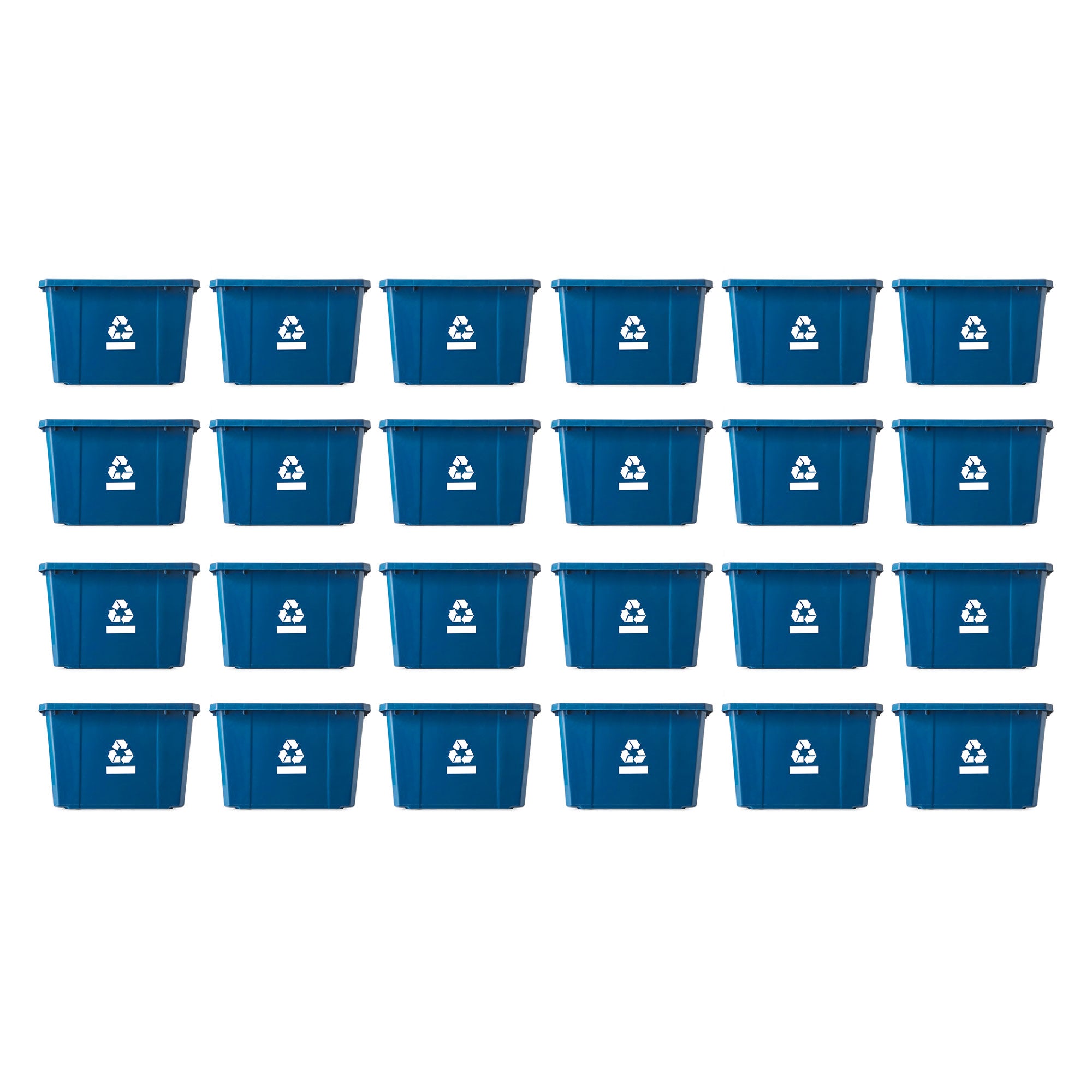Gracious Living Medium Curbside Blue Box 17 Gallon Home Recycling Bin (24 Pack)