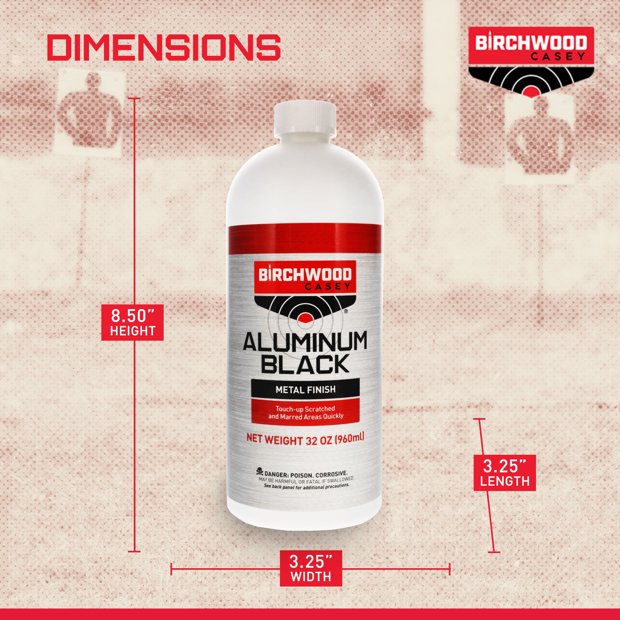 Birchwood Casey 15132 Aluminum Black Metal Finish Touch Up, 32 Fluid Ounces - VMInnovations
