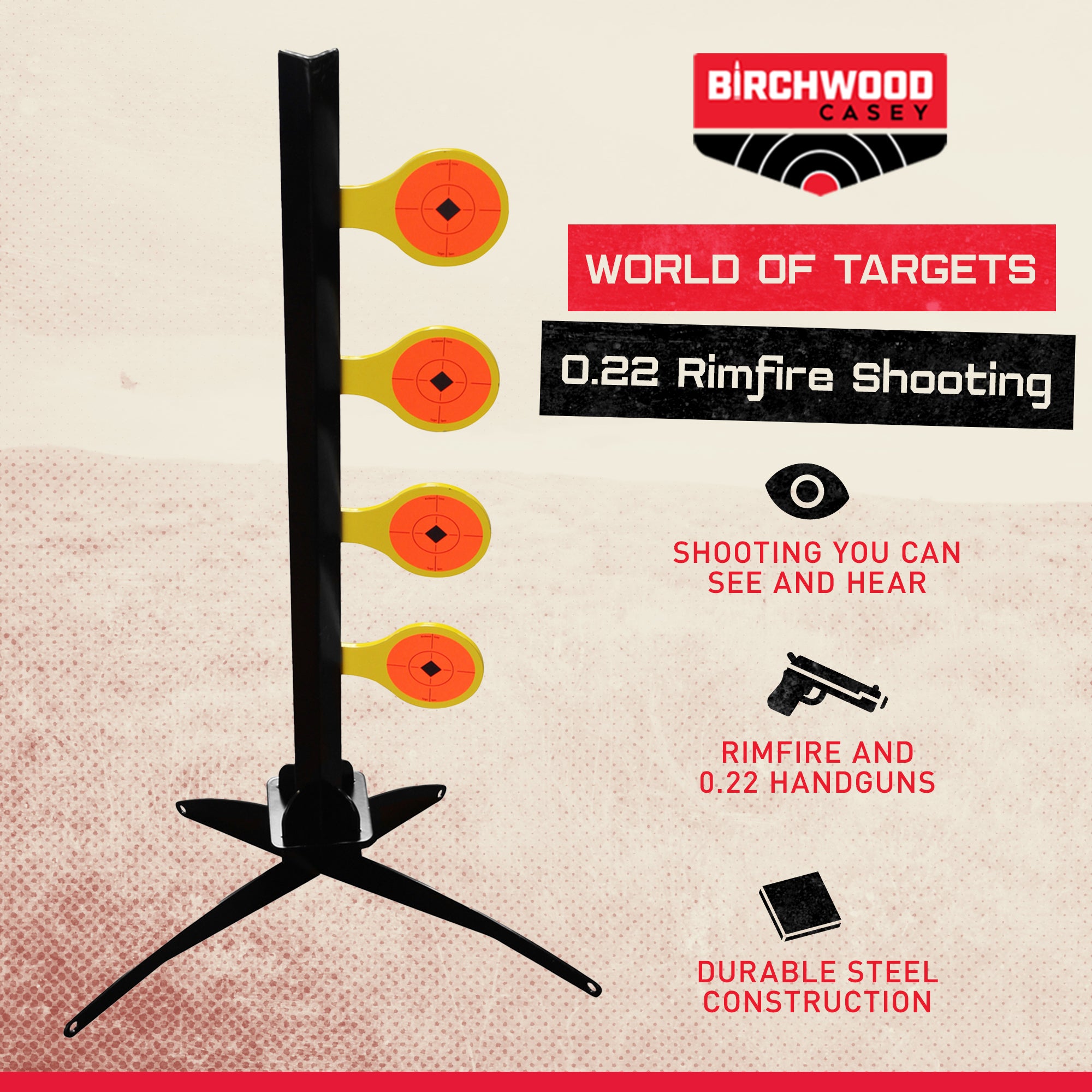 Birchwood Casey World of Targets 0.22 Rimfire Gun Dueling Tree Shooting Target - VMInnovations