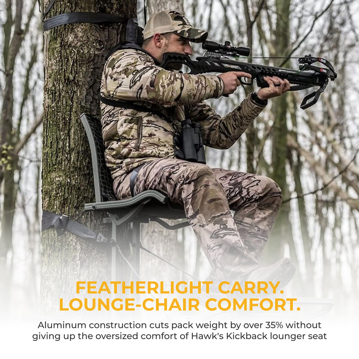 Hawk Helium Kickback LVL Hang-On Hunting Tree Stand with XL Seat & Platform - VMInnovations