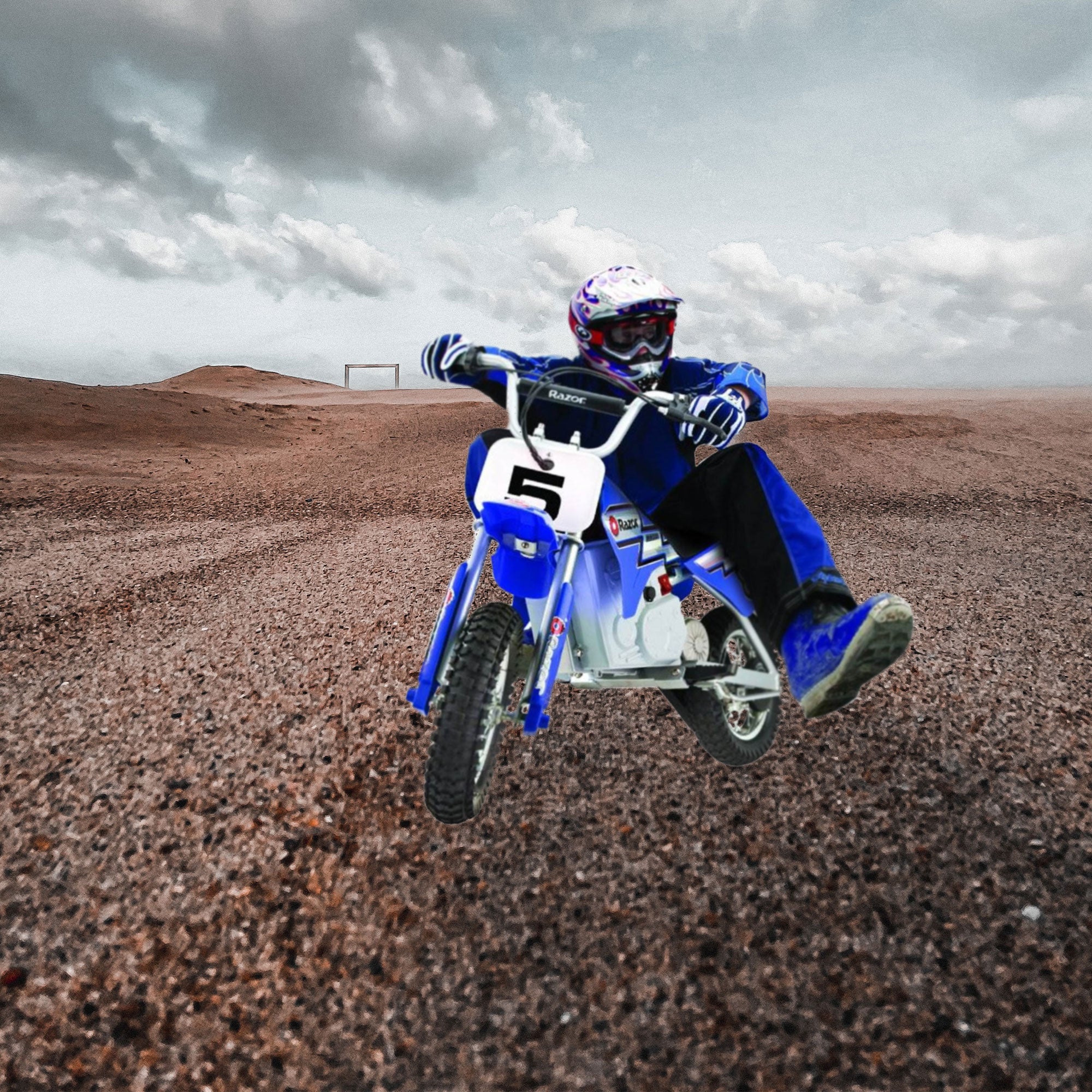 Razor MX350 Rocket 24V Electric Motocross Motorcycle Dirt Bike, Blue (2 Pack)