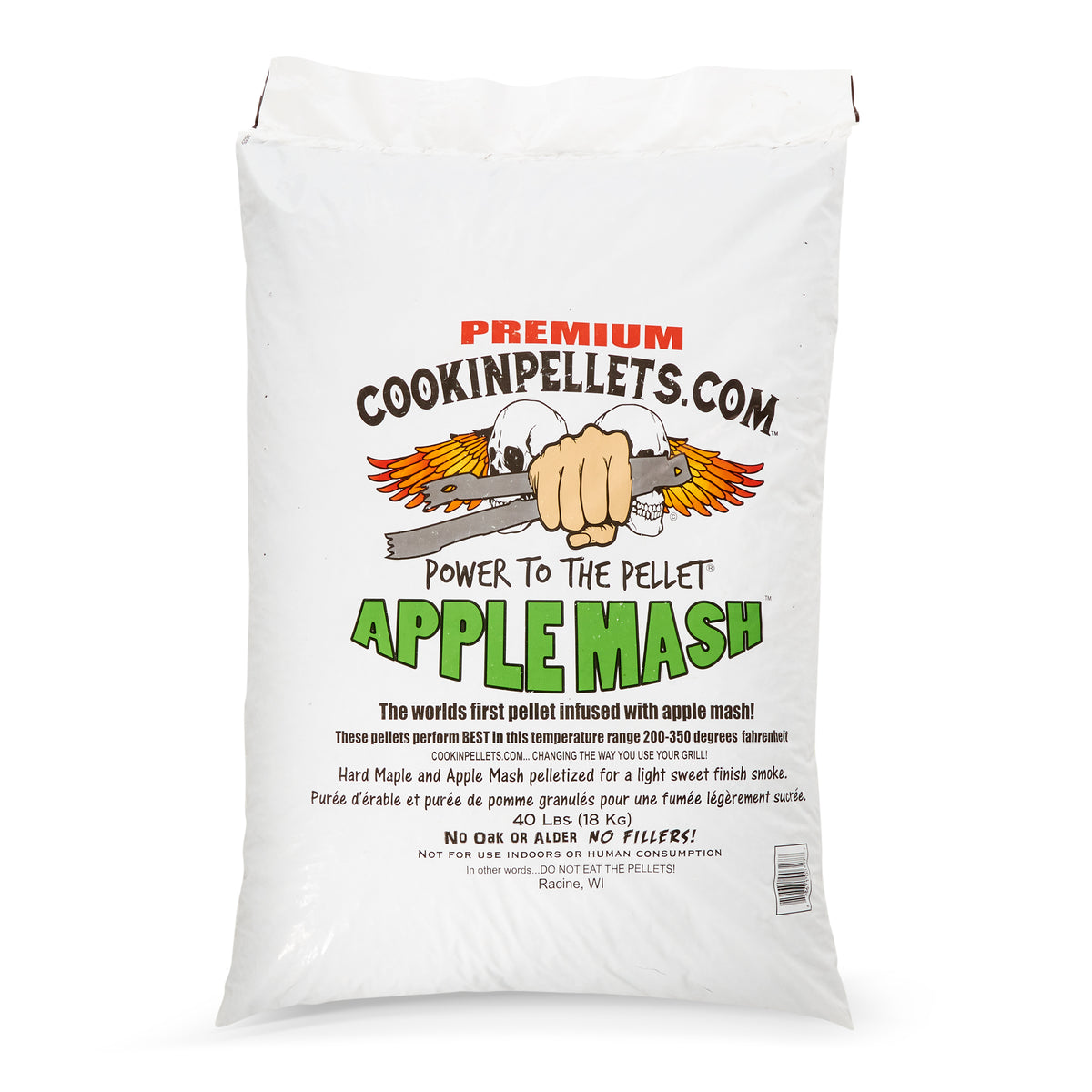 CookinPellets Apple Mash Hard Maple Smoker Wood Pellets, 40 Pound Bag (4 Pack)