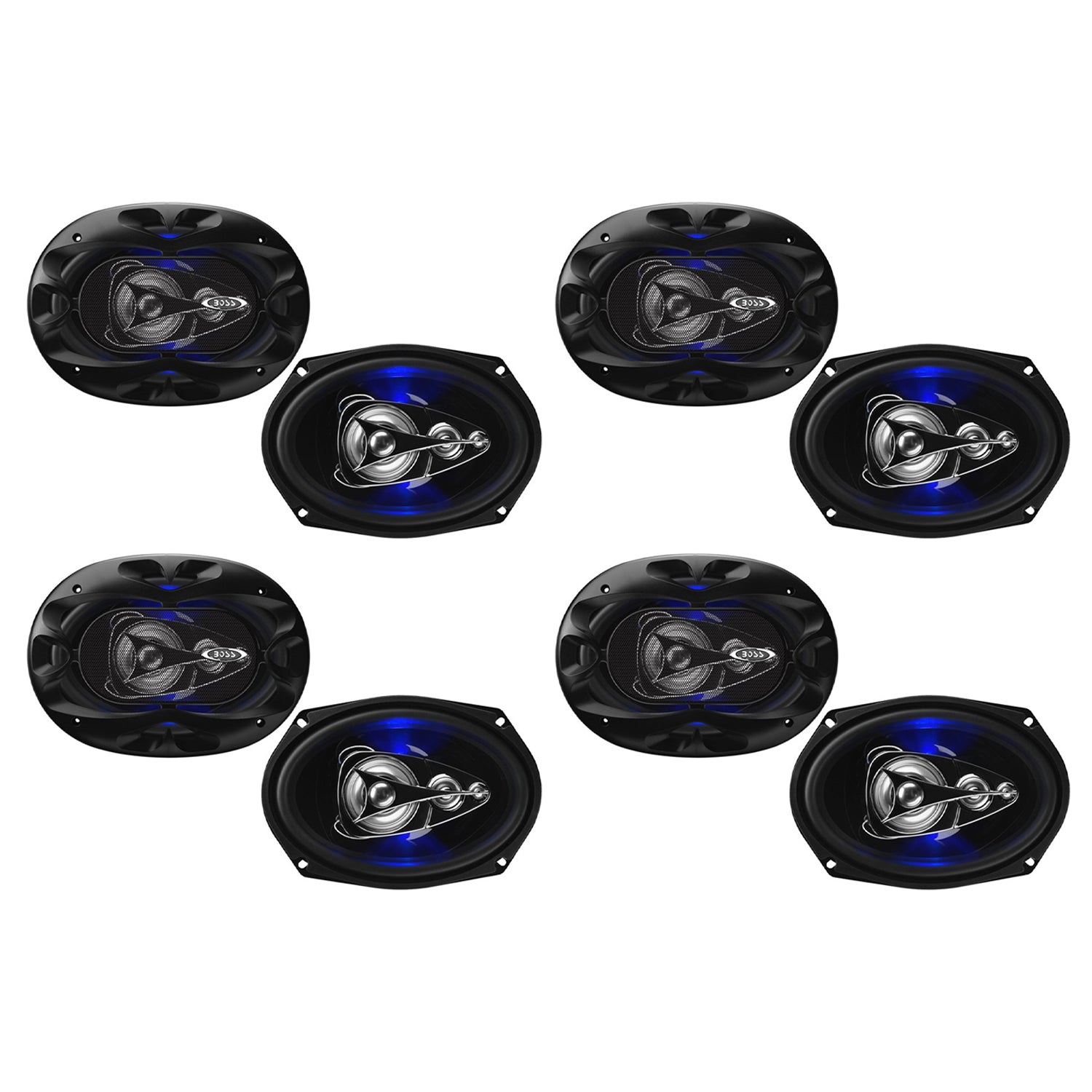 Boss BE694 Rage 4 Way 500W Full Range Mobile Audio/Video Speakers, Pair (4 Pack)