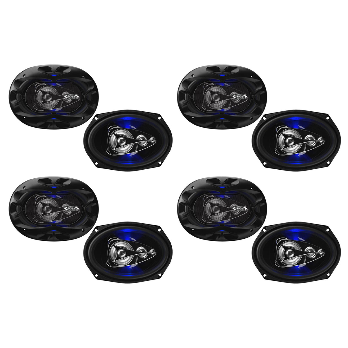 Boss BE694 Rage 4 Way 500W Full Range Mobile Audio/Video Speakers, Pair (4 Pack)