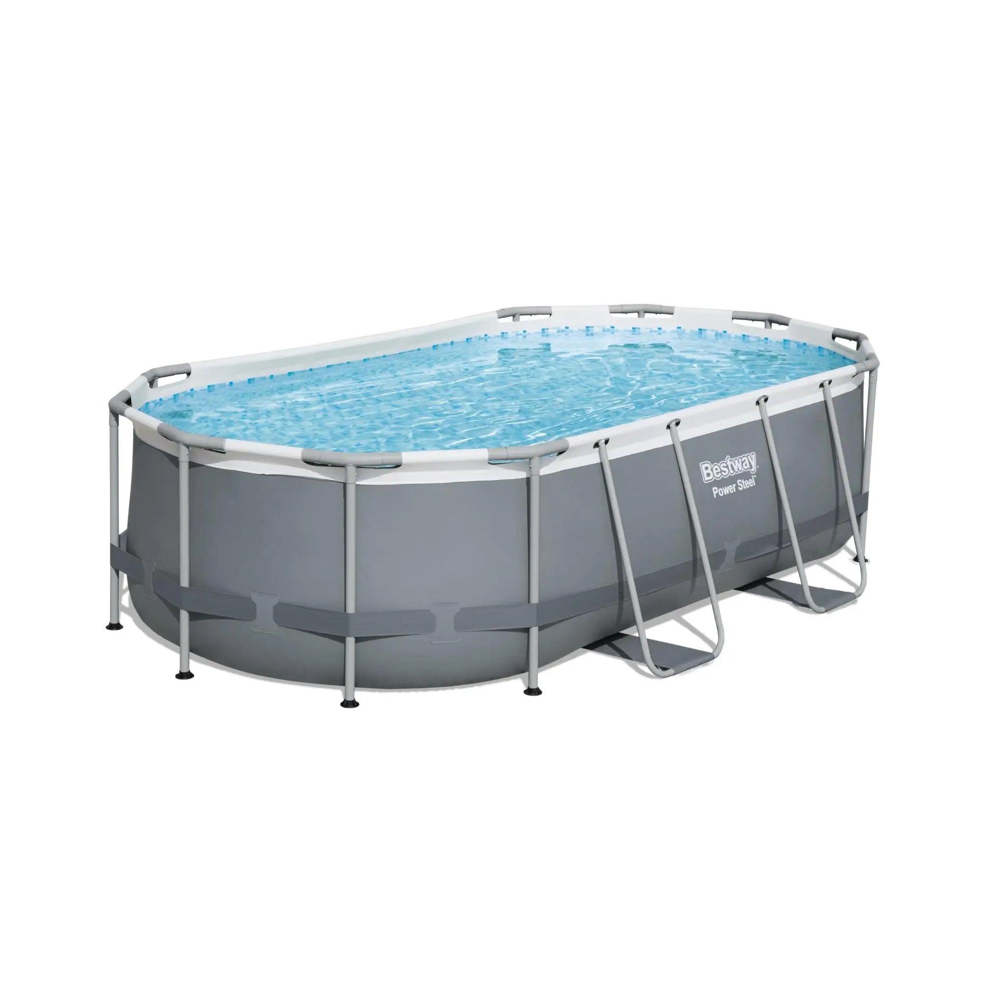 Bestway Power Steel Above Ground Pool Set w/ Filter Pump, 14'x8' (Open Box) - VMInnovations