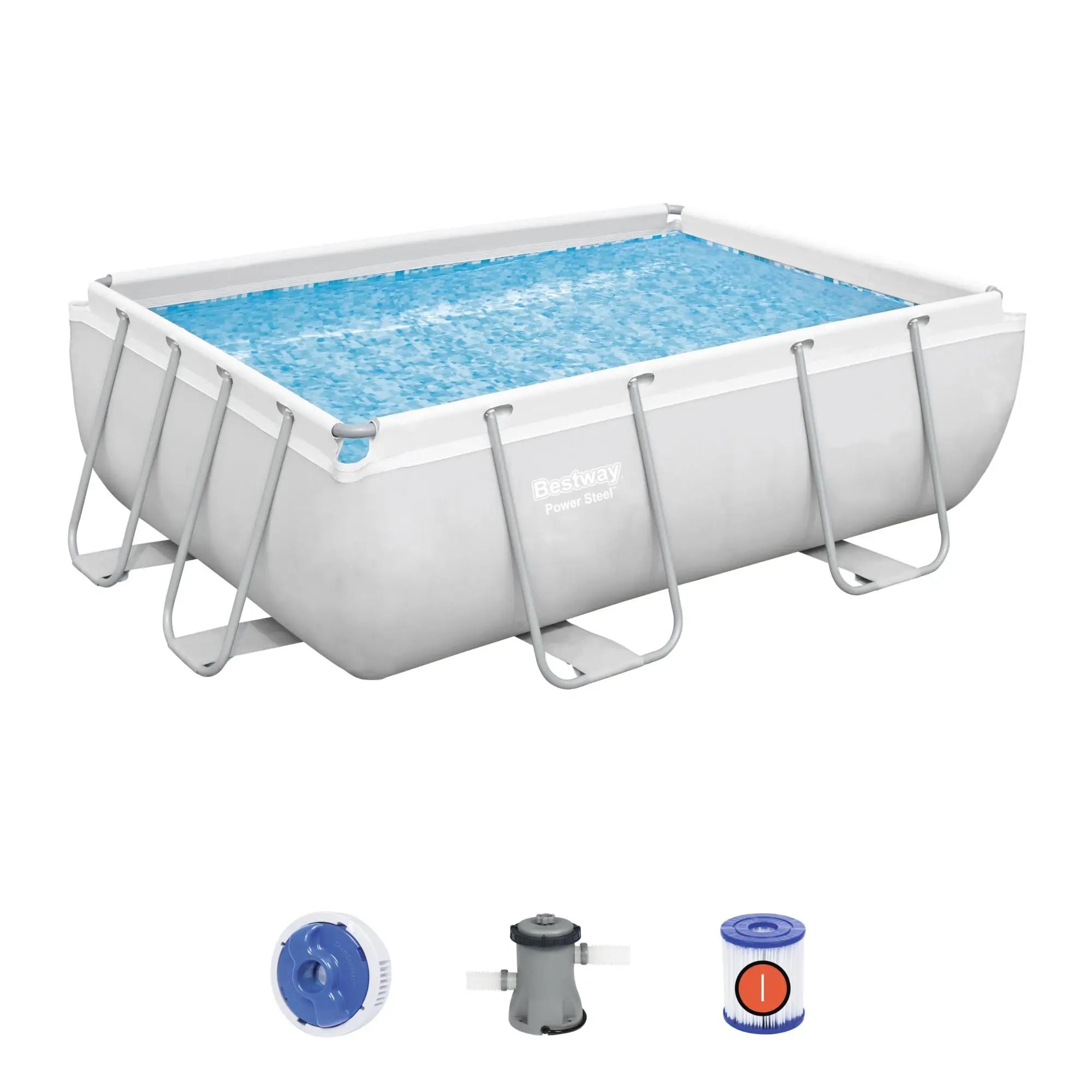 Bestway Power Steel Above Ground Summer Pool Set w/ Filter Pump, 9'x6'(Open Box) - VMInnovations