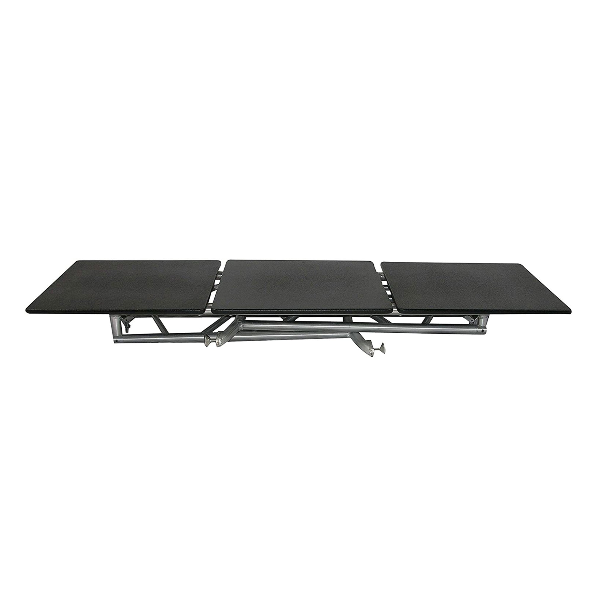 Odyssey ATT2 Adjustable Folding Aluminum DJ Table, Swiveling Platforms, Black - VMInnovations