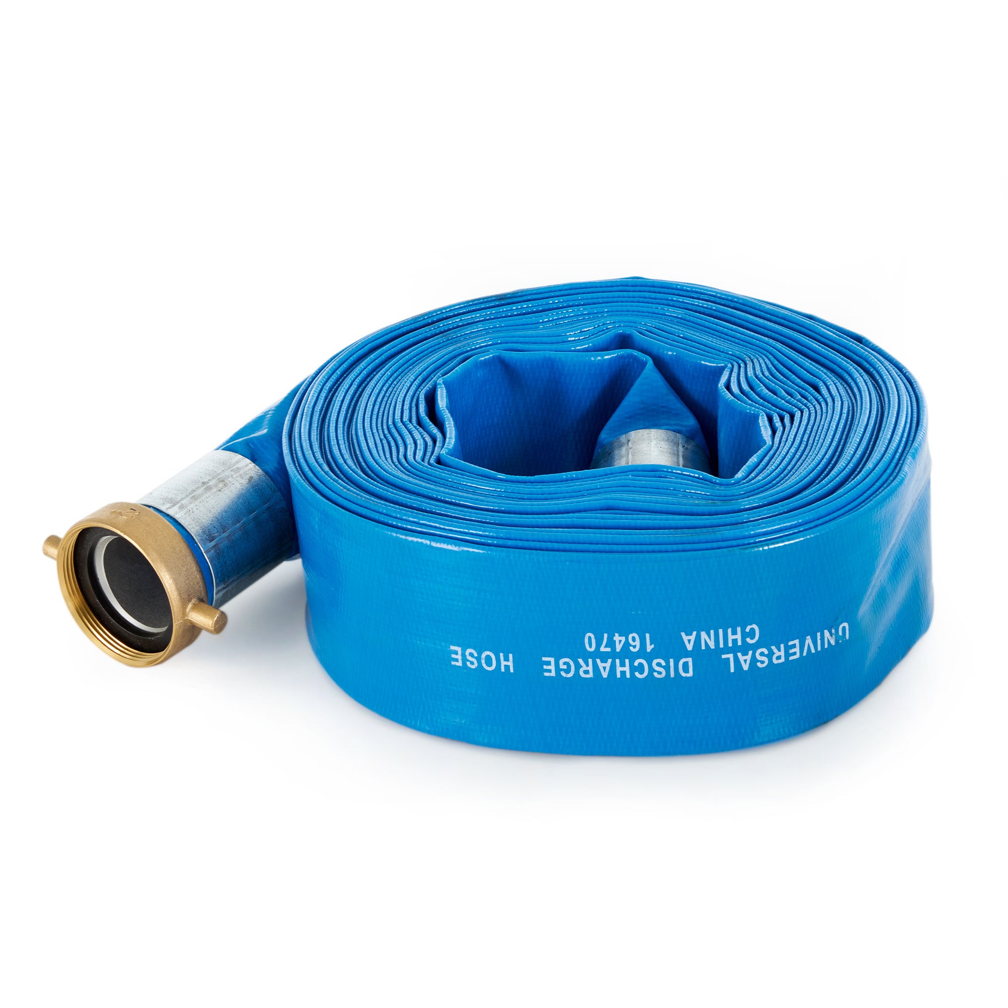 Apache 98138045 2" Diameter 50' Long PVC Lay-Flat Discharge Hose, Blue (3 Pack)