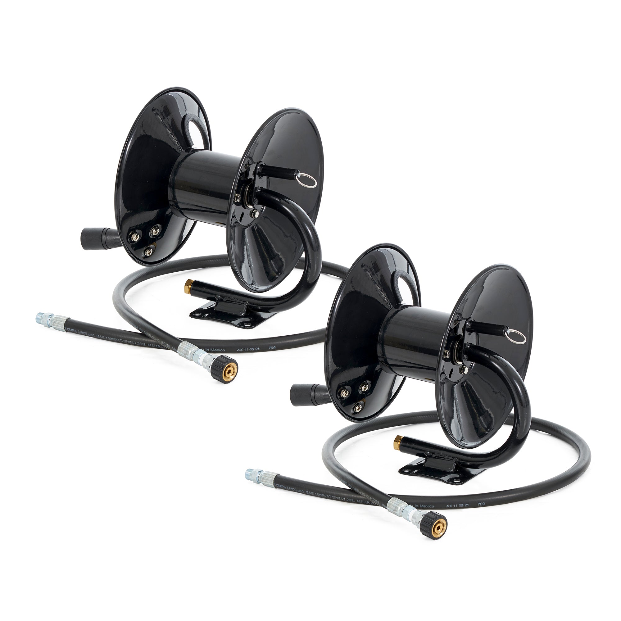 Apache Steel Pressure Washer Reel for 50 Foot Hose with Pump, Black (2 Pack)