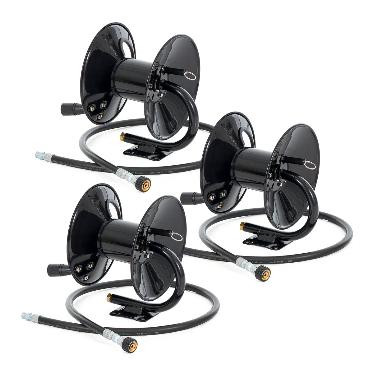 Apache Steel Pressure Washer Reel for 50 Foot Hose with Pump, Black (3 Pack)