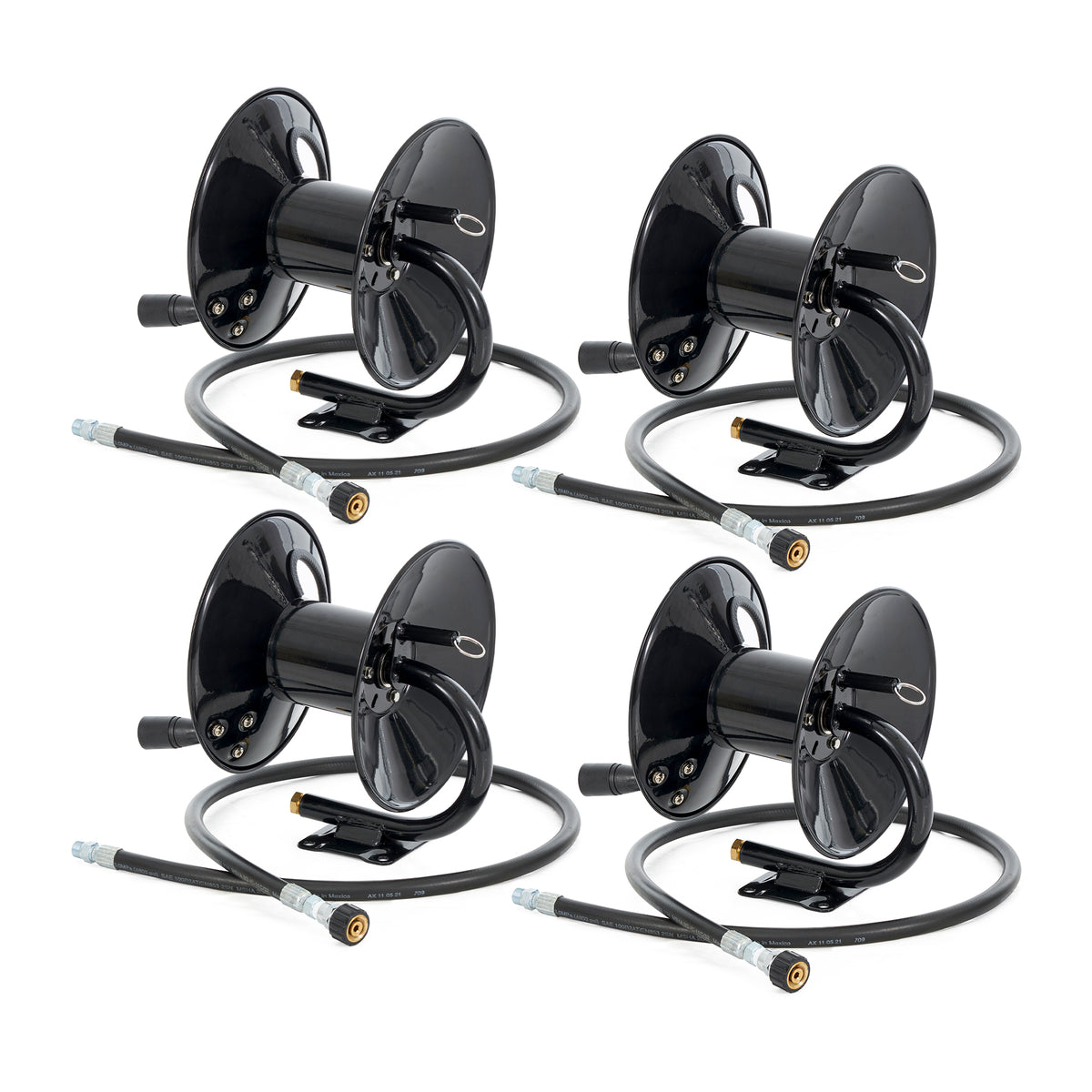 Apache Steel Pressure Washer Reel for 50 Foot Hose with Pump, Black (4 Pack)