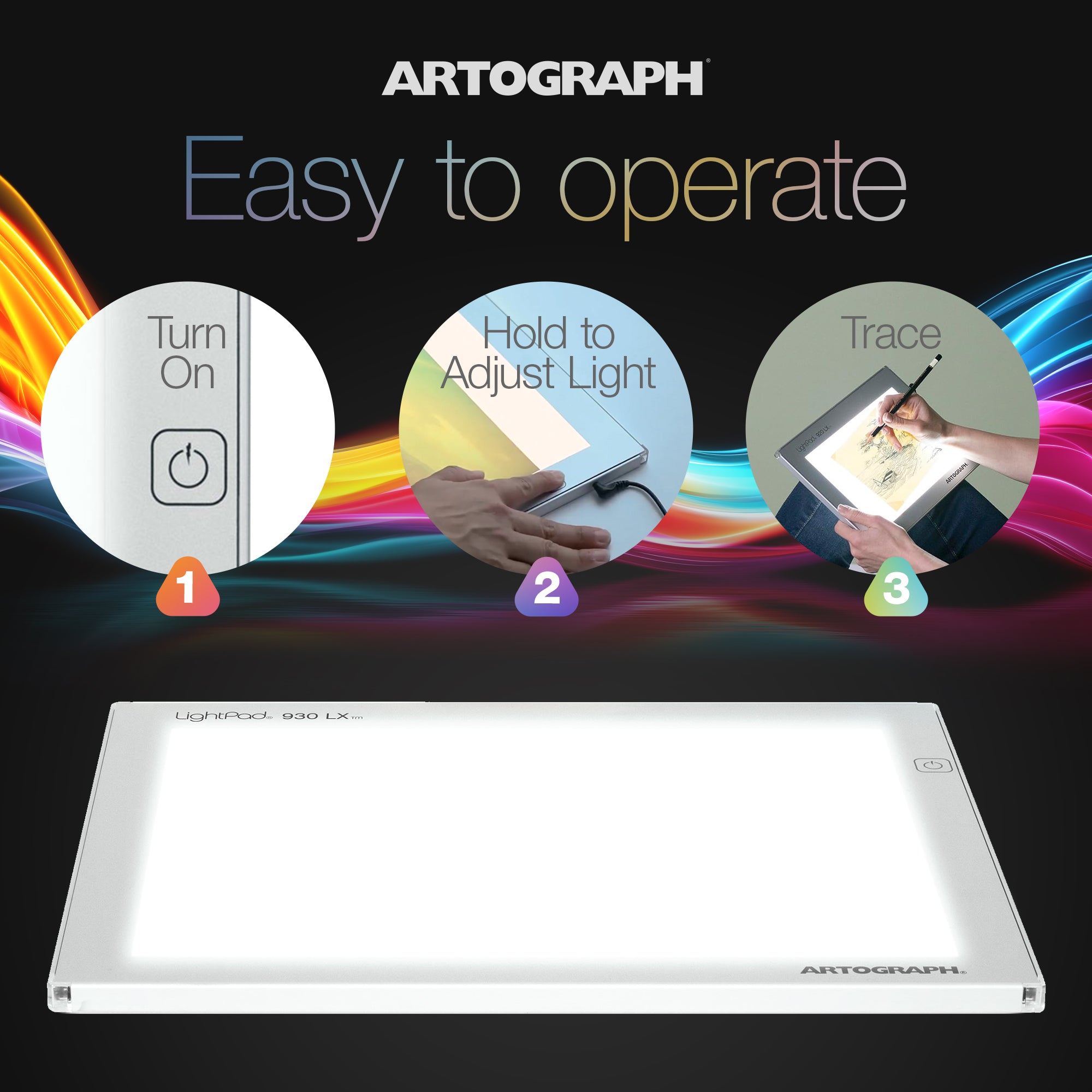 Artograph LightPad 930 LX, 12" x 9" Dimmable LED Light Box for Drawing & Tracing