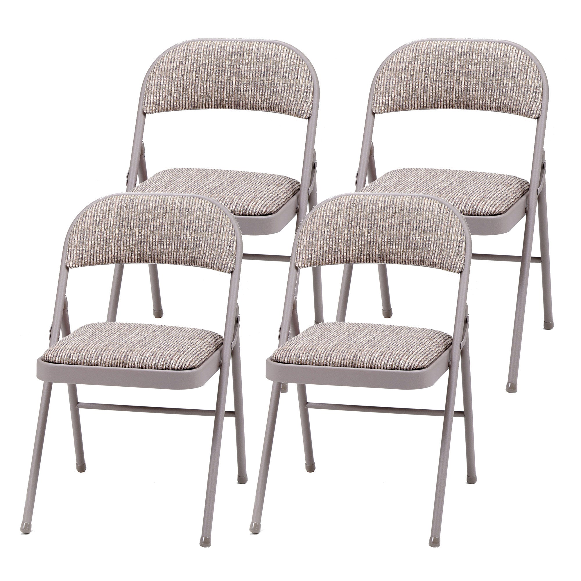 MECO Sudden Comfort Deluxe Metal Fabric Padded Folding Chair (4 Pack)(Used) - VMInnovations