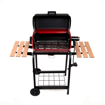 Americana 9325U8.181 Portable Electric Cart Grill with Two Folding Tables, Red