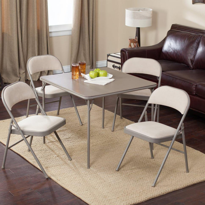 MECO Sudden Comfort 5 Piece 34x34 Card Table and 4 Chairs Folding Furniture Set