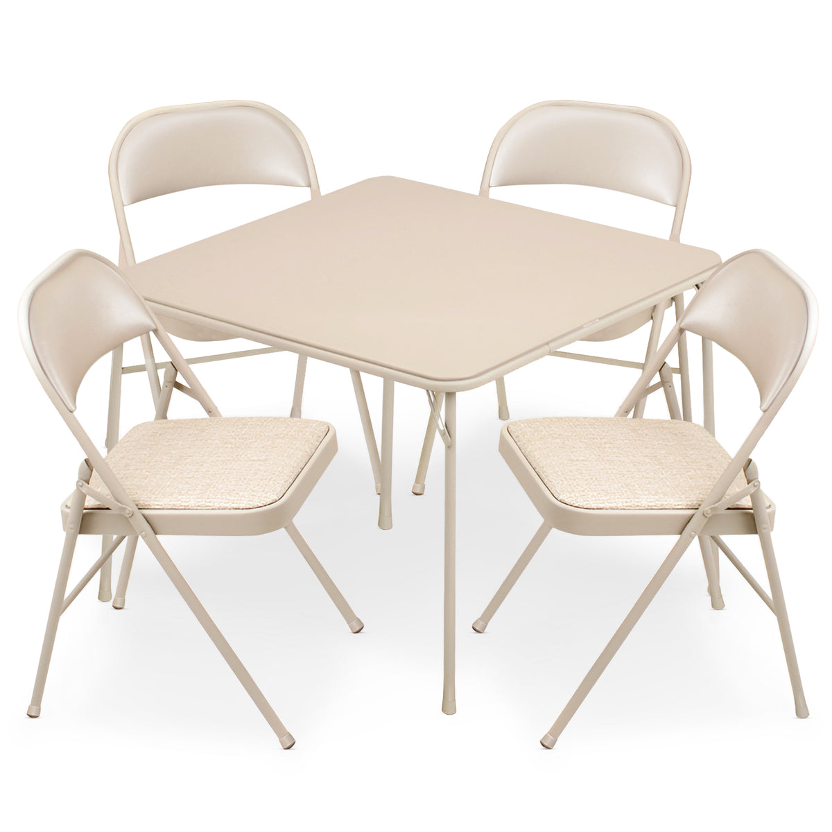 MECO Sudden Comfort 5 Piece Card Table & 4 Chairs Folding Furniture Set(Damaged)
