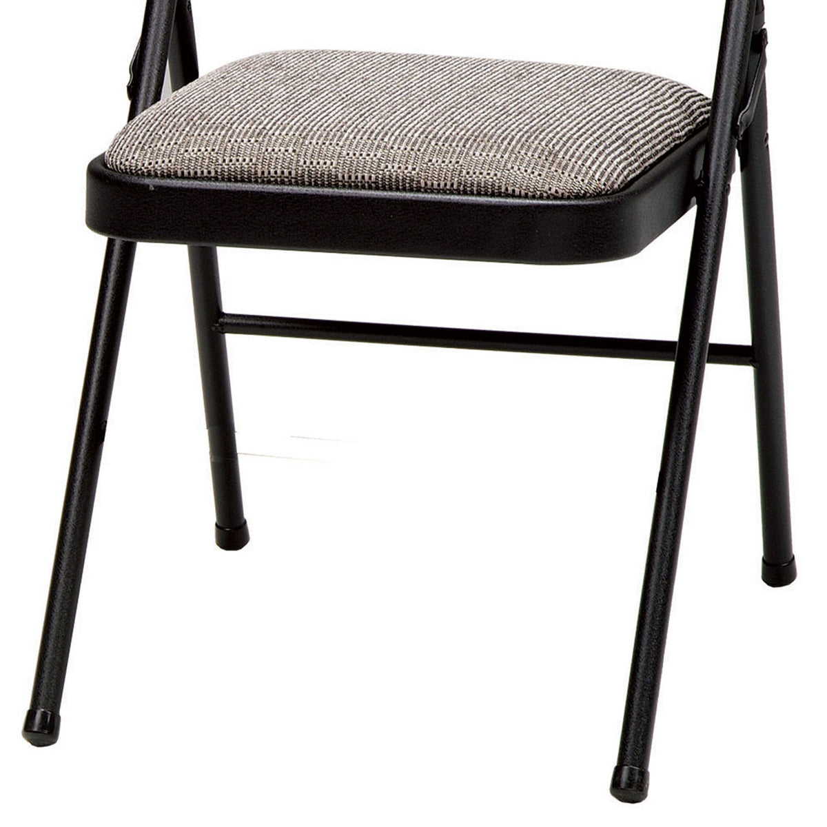 MECO Sudden Comfort Deluxe Metal Fabric Padded Folding Chair Set, Black (4 Pack)
